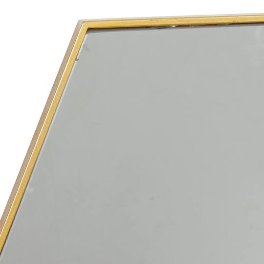 CosmoLiving by Cosmopolitan Set of 2 Gold Metal Contemporary Wall Mirror, 18", 19"